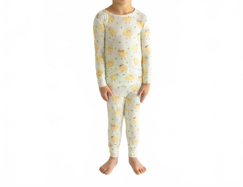 NEW POSH PEANUT kids charles classic pajama set in white
